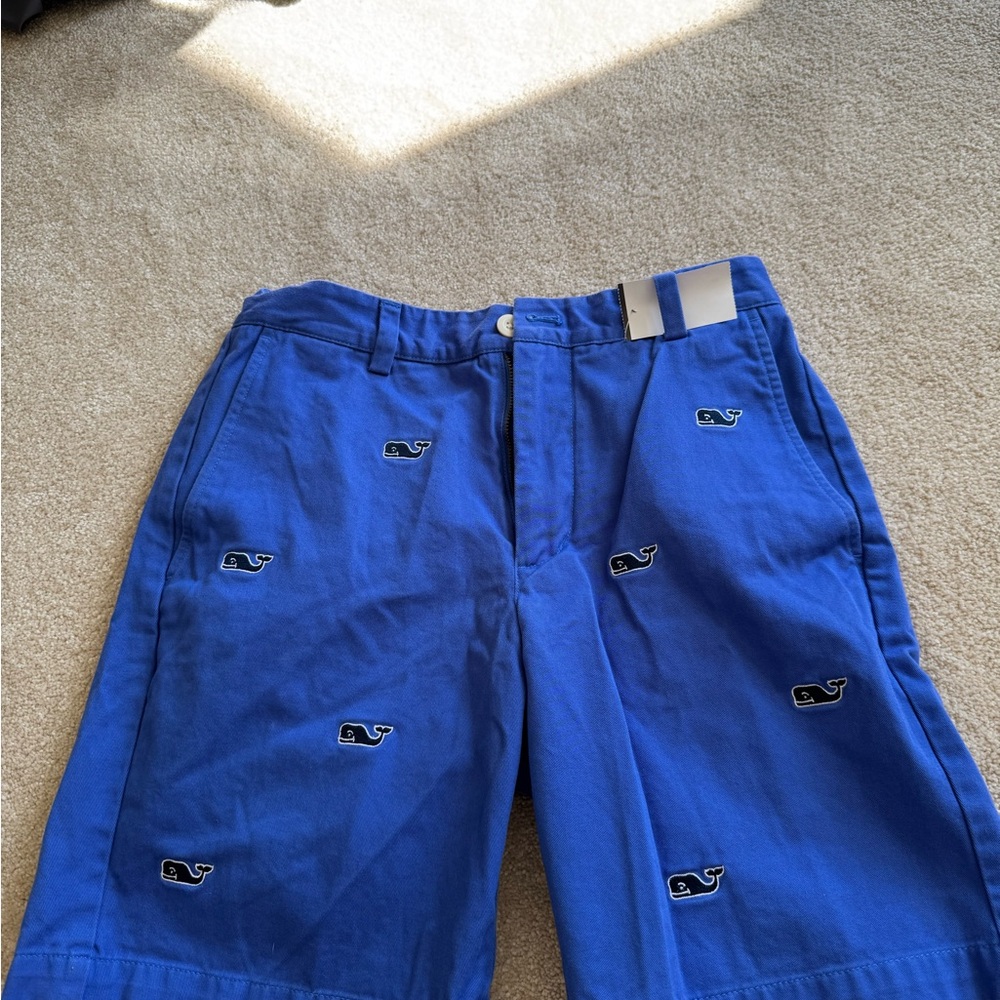 Vineyard Vines Blue Shorts with Whale Design